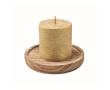 Bougeoir personnalisé avec bougie parfumée à la vanille Wooden couleur doré