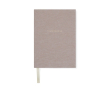 Carnet en papier recyclé avec couverture en tissu et marque-page A5 couleur beige