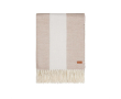 Plaid doux et confortable en Polylana® avec motif à rayures classique couleur beige