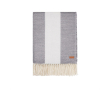 Plaid doux et confortable en Polylana® avec motif à rayures classique couleur gris