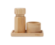 Ensemble sel et poivre avec design scandinave en bois de frêne couleur marron