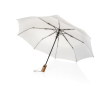 Mini parapluie automatique en RPET avec poignée en bois Ø97 couleur beige