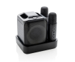 Set de karaoké en plastique recyclé avec micros et haut-parleur de 5W couleur noir