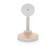 Chargeur magnétique sans fil en plastique recyclé et bambou 2 en 1 couleur blanc