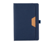 Carnet avec couverture rigide en RPET et feuilles lignées, format A5 couleur bleu