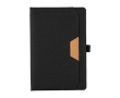 Carnet avec couverture rigide en RPET et feuilles lignées, format A5 couleur noir