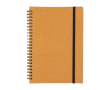 Carnet en cuir recyclé avec fermeture élastique et feuilles lignées A5 couleur marron