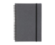 Carnet en cuir recyclé avec fermeture élastique et feuilles lignées A5 couleur noir