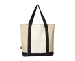 Sac en RPET avec fermeture éclair sur le dessus et poche avant couleur beige
