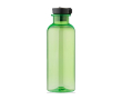 Bouteille en RPET poignée en caoutchouc et détail en bambou, 500 ml couleur vert clair