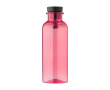 Bouteille en RPET poignée en caoutchouc et détail en bambou, 500 ml couleur rouge