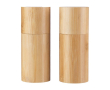 Set de 2 moulins à épices en bambou avec bouchons assortis couleur marron