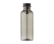 Bouteille en RPET poignée en caoutchouc et détail en bambou, 500 ml couleur noir