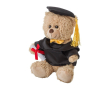 Ours en peluche avec robe de chambre, bonnet et diplôme de graduation couleur multicolore