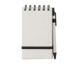 Bloc-notes à anneaux avec stylo à bille bleu A6 couleur blanc/noir