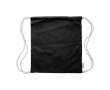 Sac à dos en corde de coton 100% recyclé et cordons naturels, 120 g/m² couleur noir