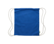 Sac à dos en corde de coton 100% recyclé et cordons naturels, 120 g/m² couleur bleu