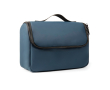 Trousse de voyage en cuir synthétique déperlante à poignée couleur bleu marine