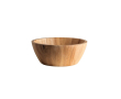 Saladier en bois d'acacia certifié, de forme ronde couleur bois foncé