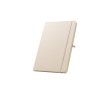 Carnet en RPET 100 % avec coins arrondis et feuilles lignées format A5 couleur blanc cassé