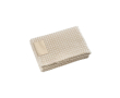 Plaid en RPET avec toucher super doux et patch personnalisable couleur beige