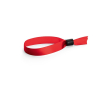 Bracelet en satin doux et brillant avec fermeture de sécurité couleur rouge