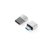 Ensemble d'adaptateurs en plastique avec format USB-A et USB-C couleur argenté
