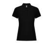 Polo femme en coton et polyester piqué 190 g/m2 Roly couleur noir