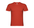 T-shirt à manches courtes col en V en coton pour homme 155 g/m² Roly couleur rouge