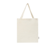 Sac de courses en coton recyclé avec longues anses 140 g/m² couleur naturel