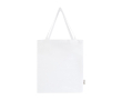 Sac de courses en coton recyclé avec longues anses 140 g/m² couleur blanc