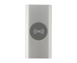 Batterie externe sans fil en aluminium recyclé 8 000 mAh couleur argenté