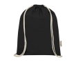 Sac en coton recyclé résistant avec cordons 140 g/m² couleur noir