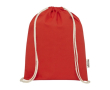 Sac en coton recyclé résistant avec cordons 140 g/m² couleur rouge