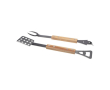 Kit d’outils pour barbecue 4 en 1 avec manche en bois couleur naturel
