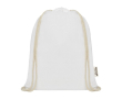 Sac en coton recyclé résistant avec cordons 140 g/m² couleur blanc