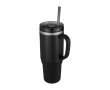 Grand gobelet avec une paille à double paroi 1,2 L couleur noir