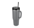 Grand gobelet avec une paille à double paroi 1,2 L couleur gris