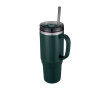 Grand gobelet avec une paille à double paroi 1,2 L couleur vert forêt