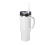 Grand gobelet avec une paille à double paroi 1,2 L couleur blanc
