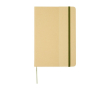 Carnet à couverture en carton recyclé et élastique A5 feuilles lignées couleur vert foncé