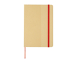Carnet à couverture en carton recyclé et élastique A5 feuilles lignées couleur rouge