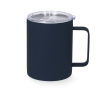 Tasse isotherme acier inoxydable, caoutchouc et couvercle, 400 ml couleur bleu marine