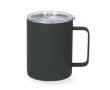 Tasse isotherme acier inoxydable, caoutchouc et couvercle, 400 ml couleur gris