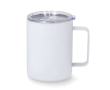 Tasse isotherme acier inoxydable, caoutchouc et couvercle, 400 ml couleur blanc
