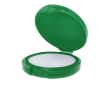 Baume à lèvres dans un étui rond de couleur, avec protection SPF15 couleur vert