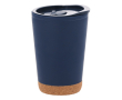Gobelet à emporter double paroi détail en liège au fond, de 260 ml couleur bleu marine