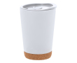 Gobelet à emporter double paroi détail en liège au fond, de 260 ml couleur blanc