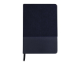 Carnet bicolore en velours et PU, pages lisses, format A5 couleur bleu marine