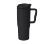 Gobelet isotherme en PP recyclé avec une poignée ergonomique, 800 ml couleur noir